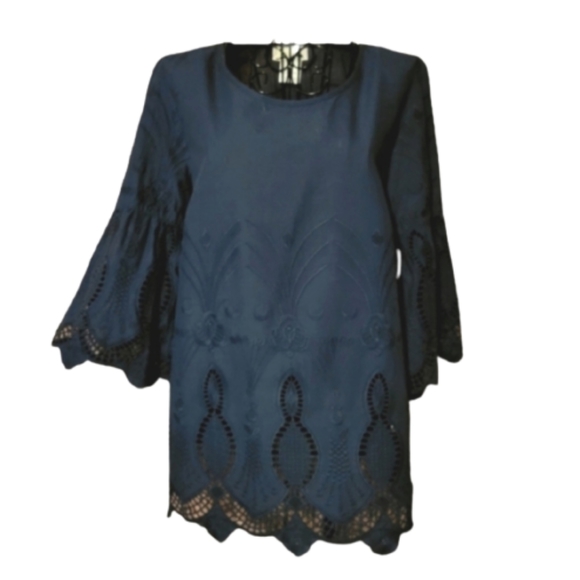 Alessa W Collection Navy Blue Top - Picture 2 of 5